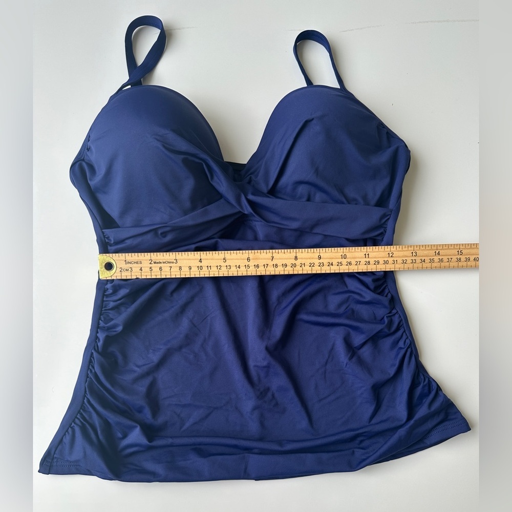 NWT Soma Swim Twist Tankini True Blue Underwire Bathing Suit Top Women’s Medium - Picture 7 of 8